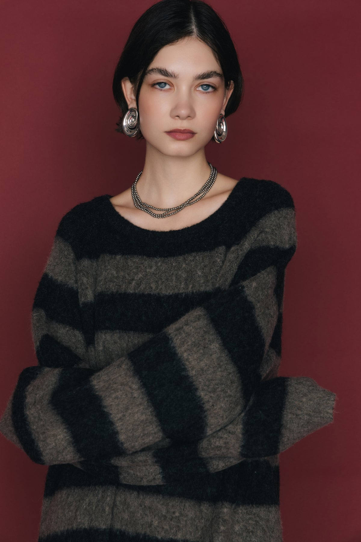 【先行】Shaggy Border Knit ※11月上旬配送予定