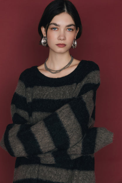 【先行】Shaggy Border Knit ※11月上旬配送予定