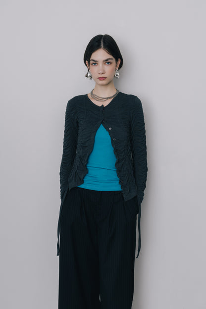 Gather Drawstring Cardigan