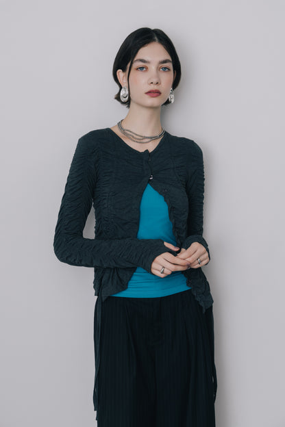 Gather Drawstring Cardigan