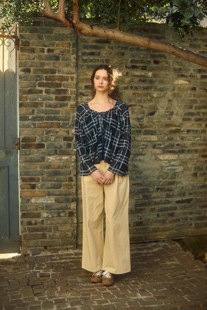Two-Tuck Studded Twill Pants
