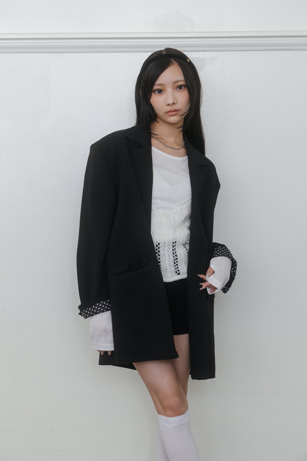 【先行】Dot Accent Cuff Tailored Jacket ※10月中旬配送予定