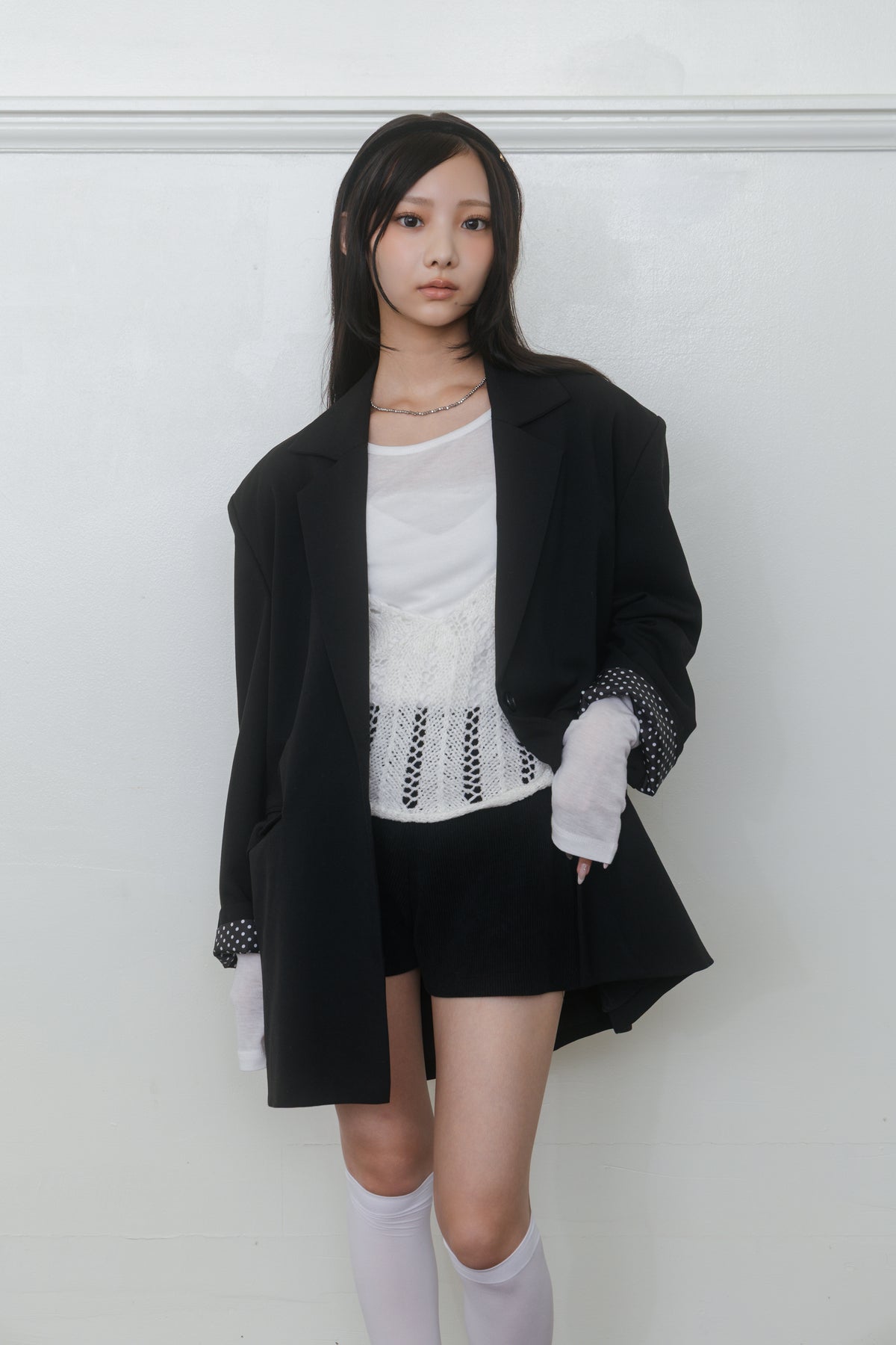 【先行】Dot Accent Cuff Tailored Jacket ※10月中旬配送予定