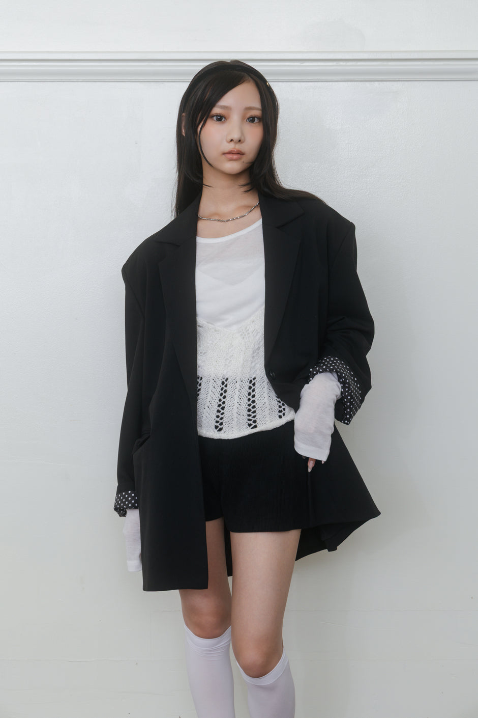【先行】Dot Accent Cuff Tailored Jacket ※10月中旬配送予定