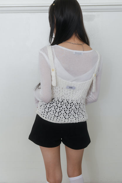 【先行】Fingerhole  Sheer  Long Sleeve Tops ※10月中旬配送予定