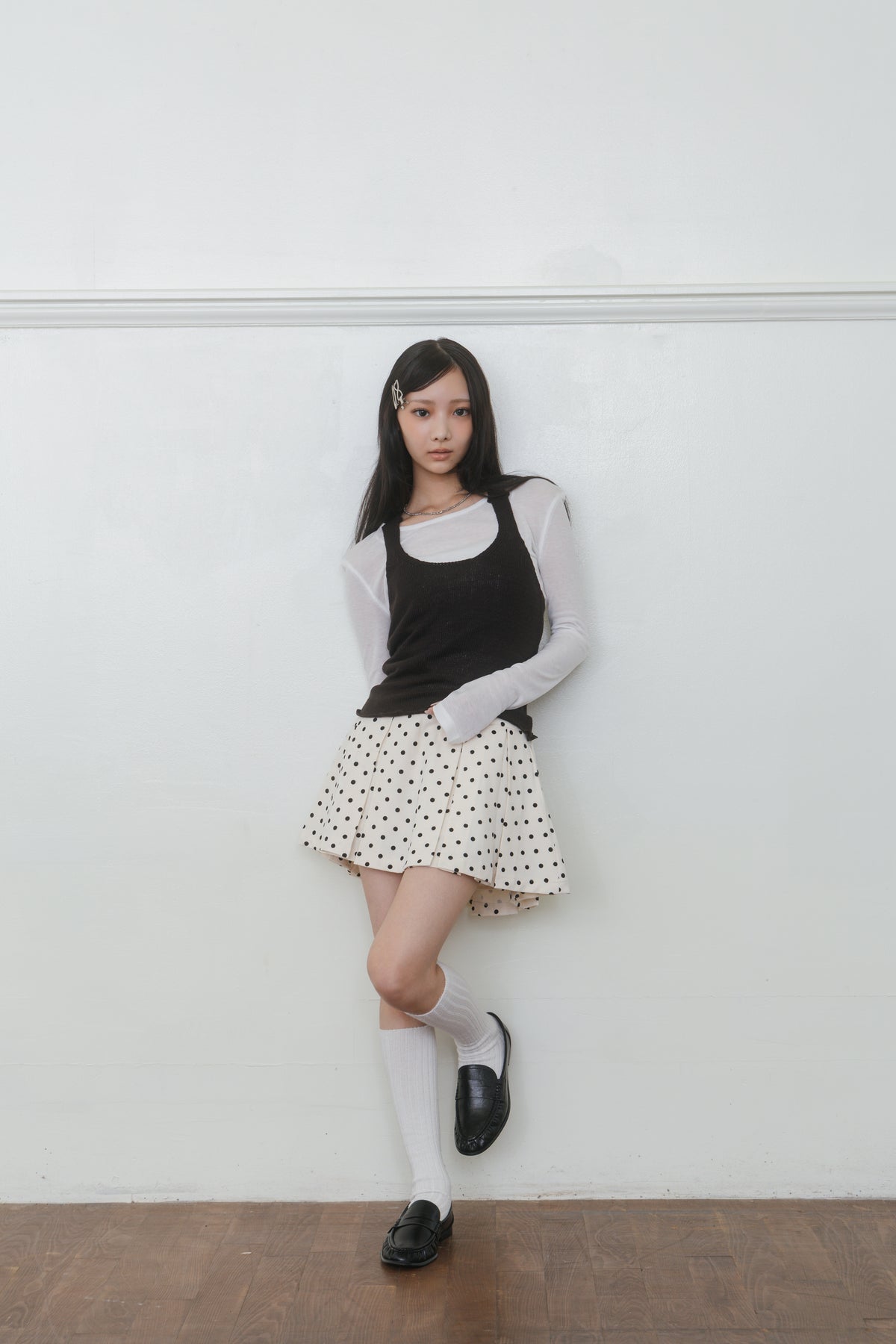 【先行】Dot Pleat Mini Skirt ※10月中旬配送予定