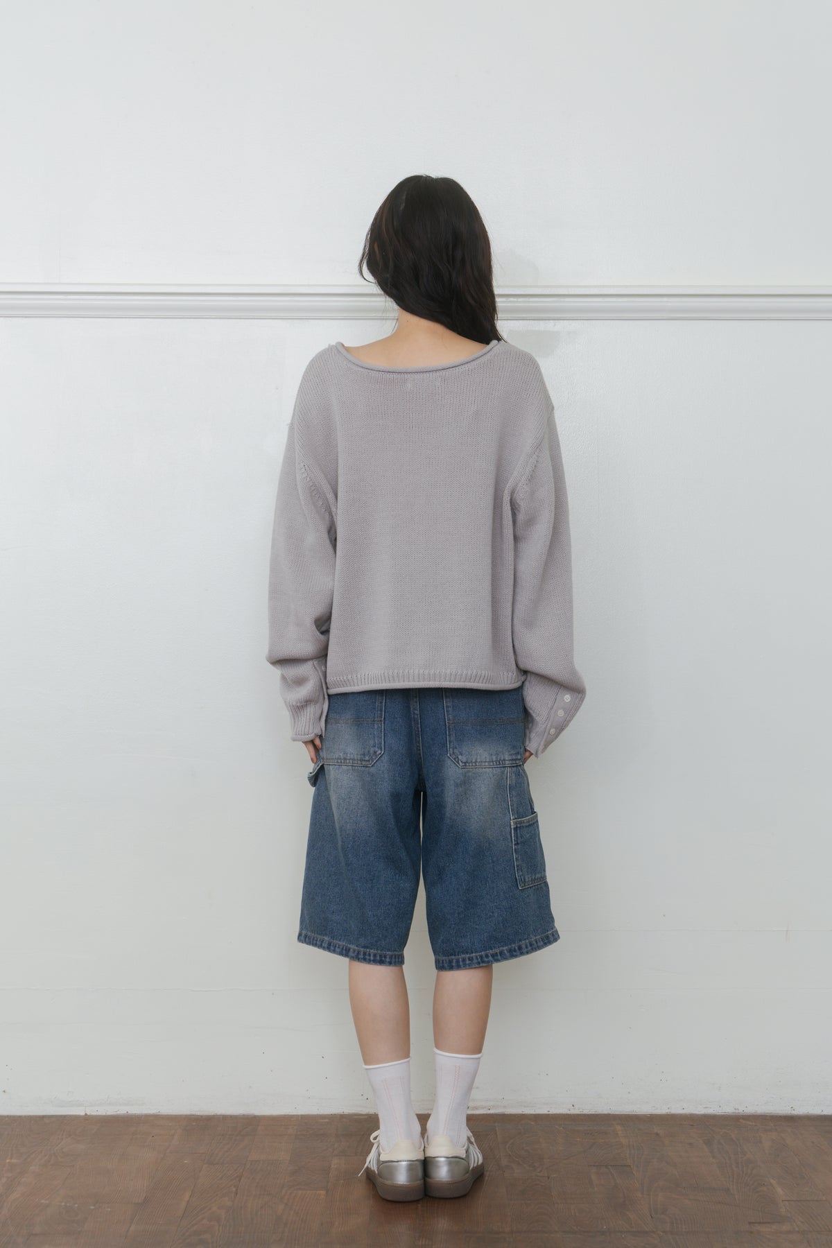 【先行】Loose Cut-Off Henley Knit ※10月中旬配送予定
