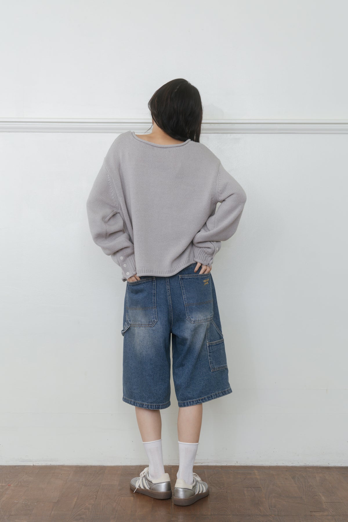 【先行】Loose Cut-Off Henley Knit ※10月中旬配送予定