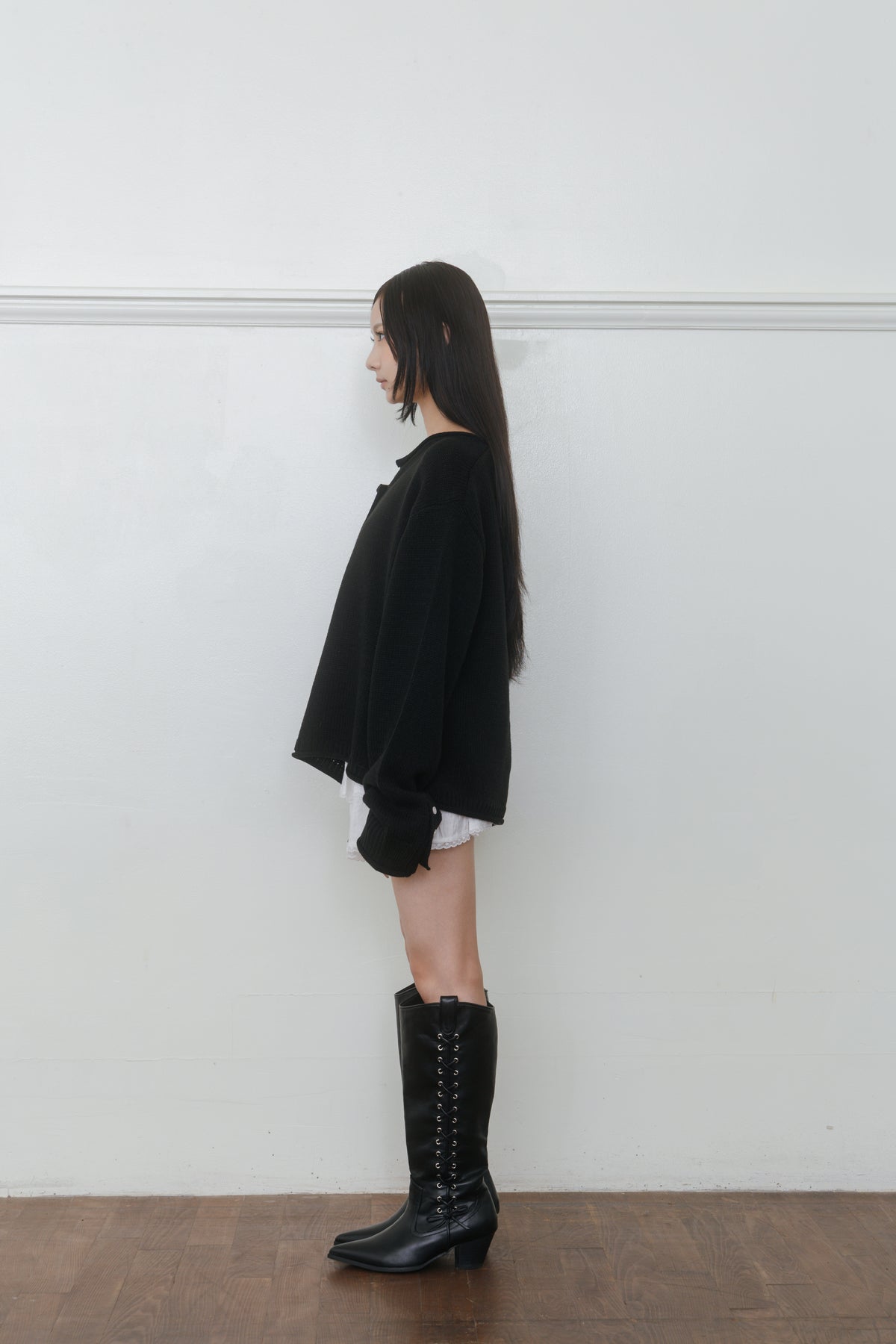 【先行】Loose Cut-Off Henley Knit ※10月中旬配送予定