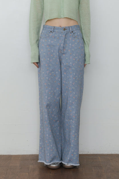 【先行】Printed Mini Pattern Wide Denim ※10月中旬配送予定