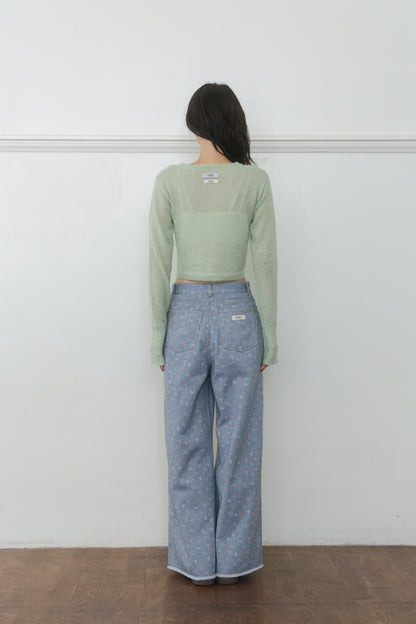 【先行】Long Sleeve Sheer Cardigan ※10月中旬配送予定