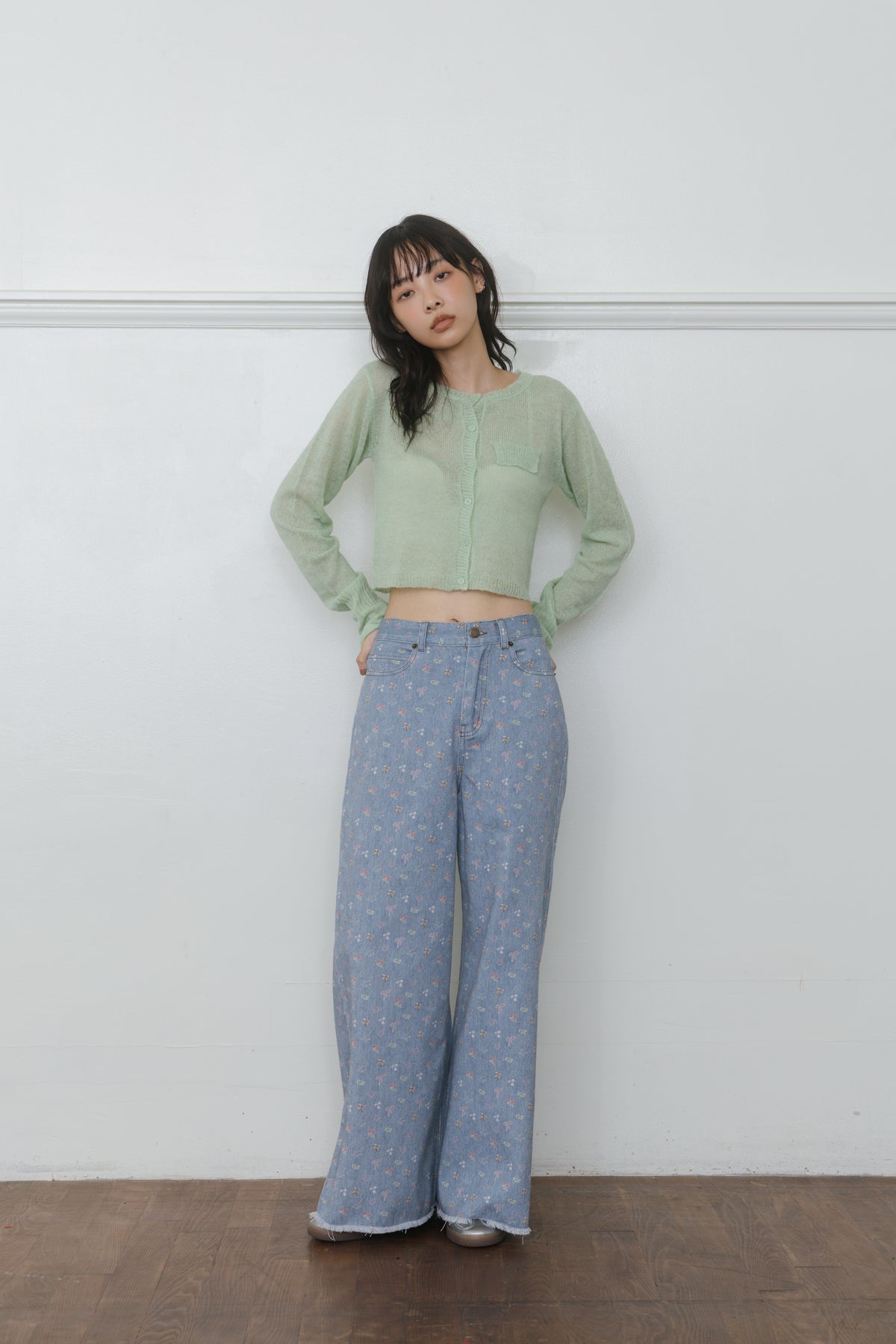 【先行】Printed Mini Pattern Wide Denim ※10月中旬配送予定