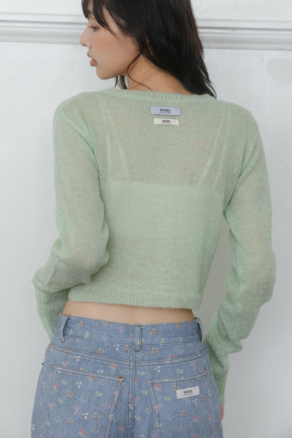 【先行】Long Sleeve Sheer Cardigan ※10月中旬配送予定