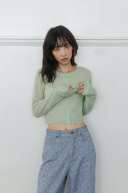 【先行】Long Sleeve Sheer Cardigan ※10月中旬配送予定