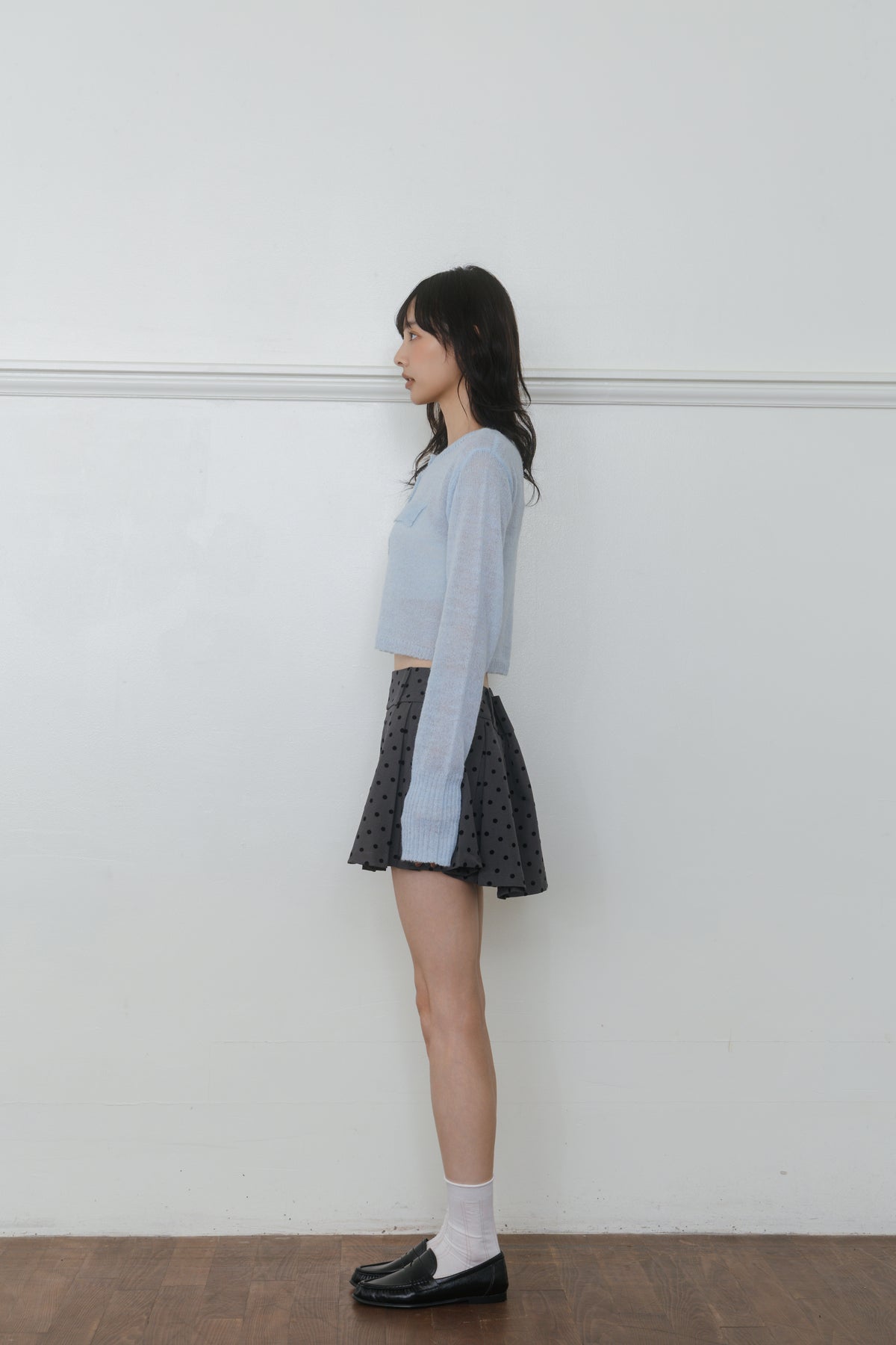 【先行】Dot Pleat Mini Skirt ※10月中旬配送予定