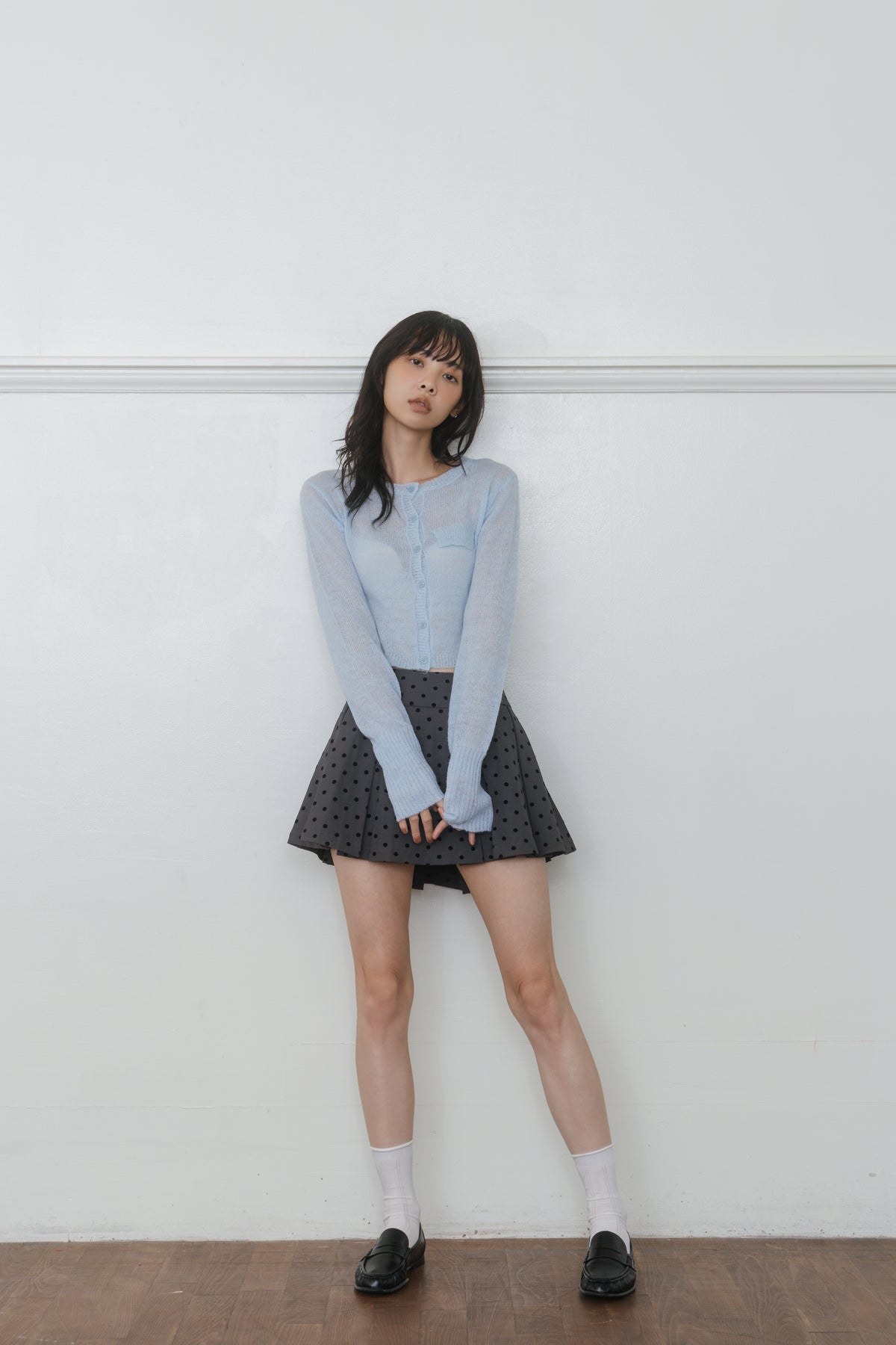【先行】Dot Pleat Mini Skirt ※10月中旬配送予定