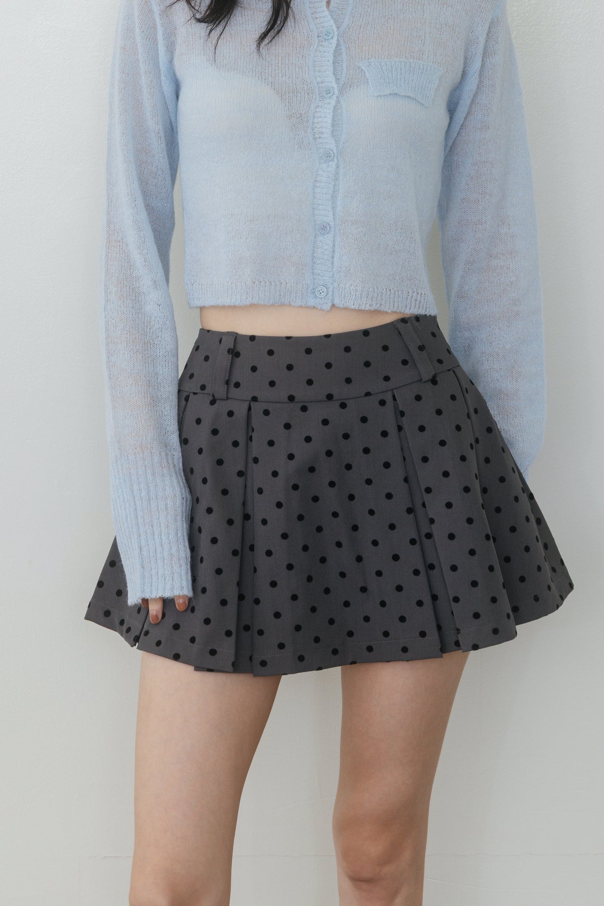 【先行】Dot Pleat Mini Skirt ※10月中旬配送予定