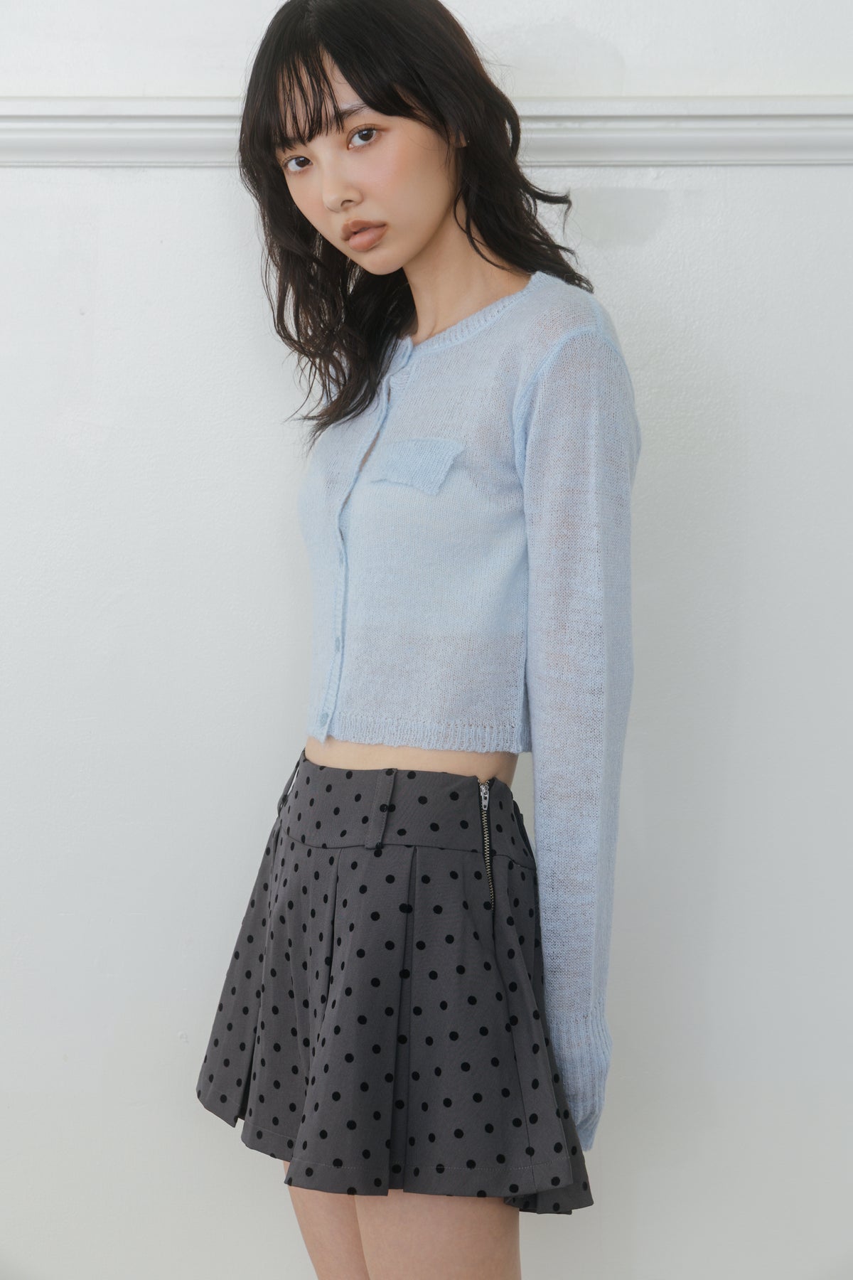 【先行】Dot Pleat Mini Skirt ※10月中旬配送予定