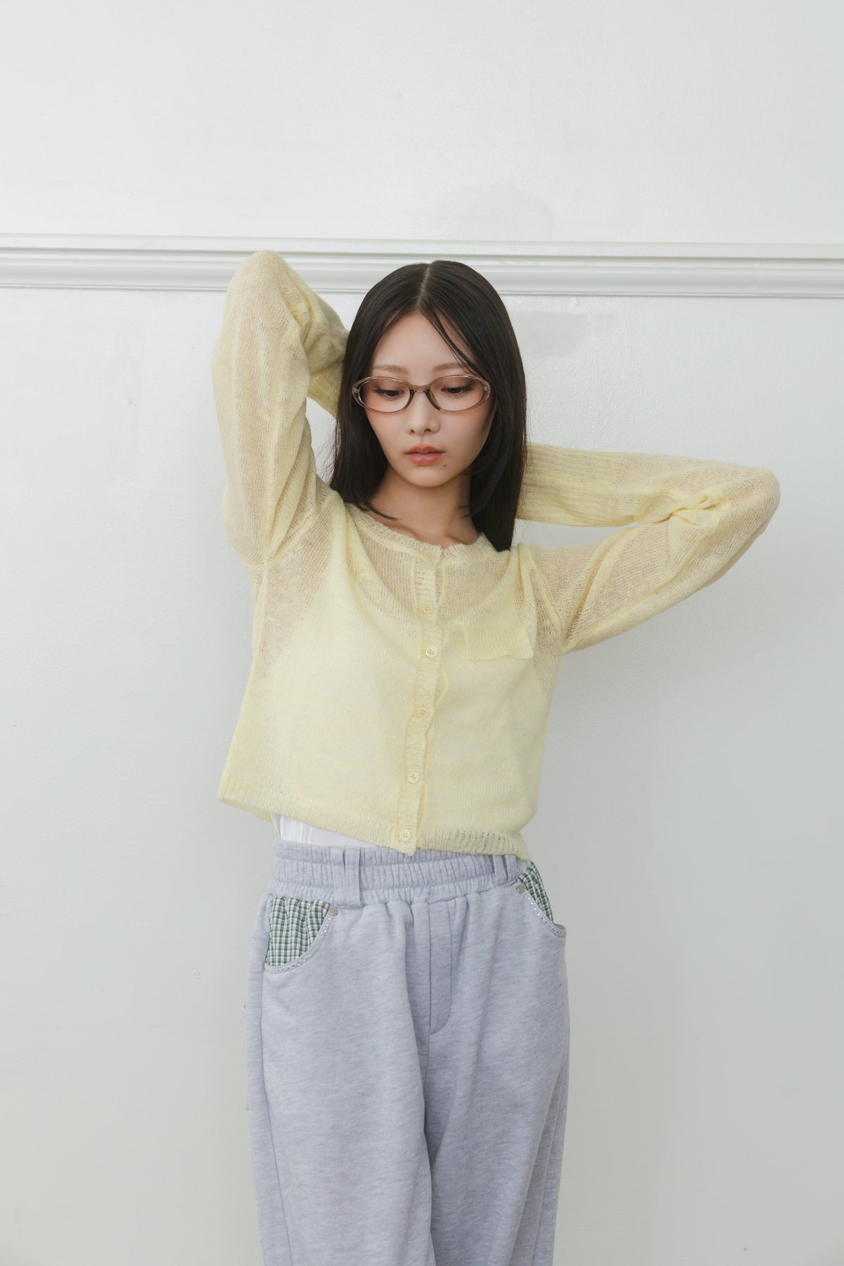 【先行】Long Sleeve Sheer Cardigan ※10月中旬配送予定