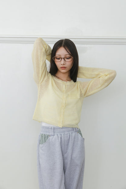 【先行】Long Sleeve Sheer Cardigan ※10月中旬配送予定
