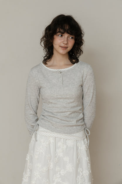 【先行】Layered Henley Neck Tee ※10月下旬配送予定