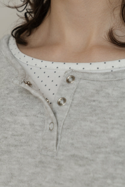 【先行】Layered Henley Neck Tee ※10月下旬配送予定