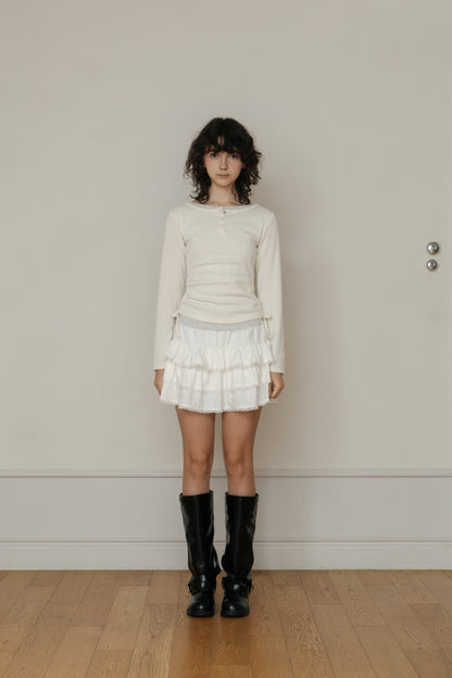 【先行】Layered Henley Neck Tee ※10月下旬配送予定