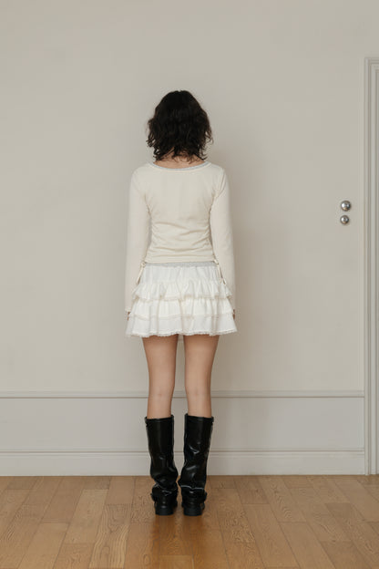 【先行】Layered Henley Neck Tee ※10月下旬配送予定