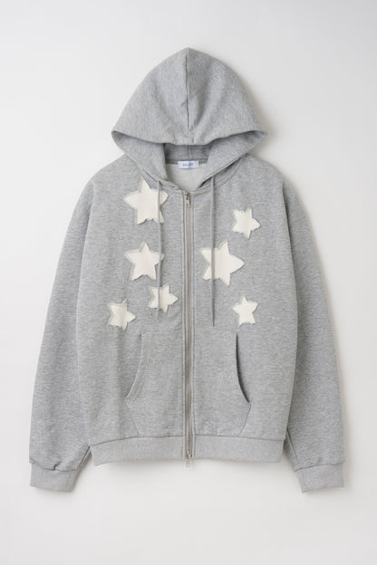 Star Patchwork Zip Hoodie