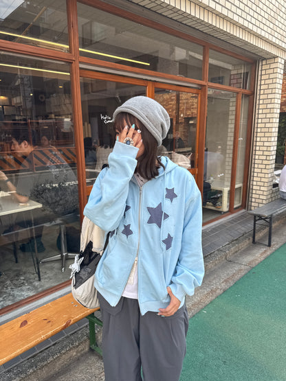 Star Patchwork Zip Hoodie