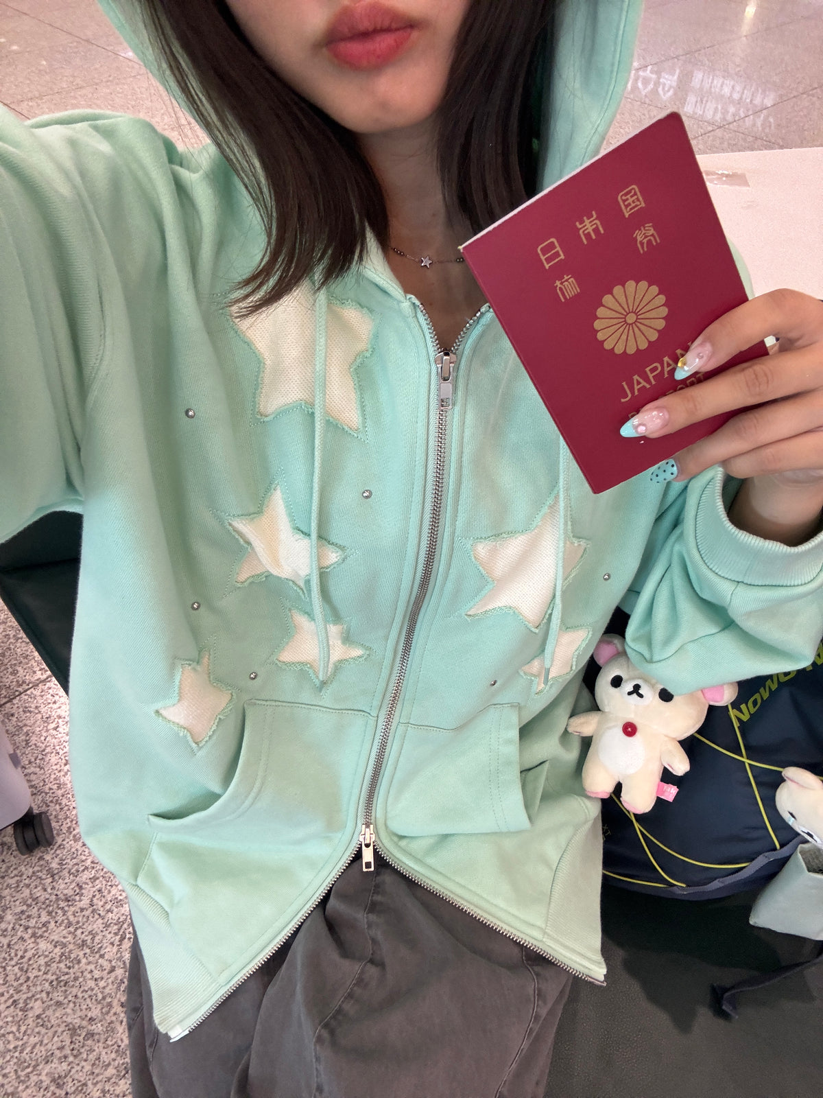Star Patchwork Zip Hoodie