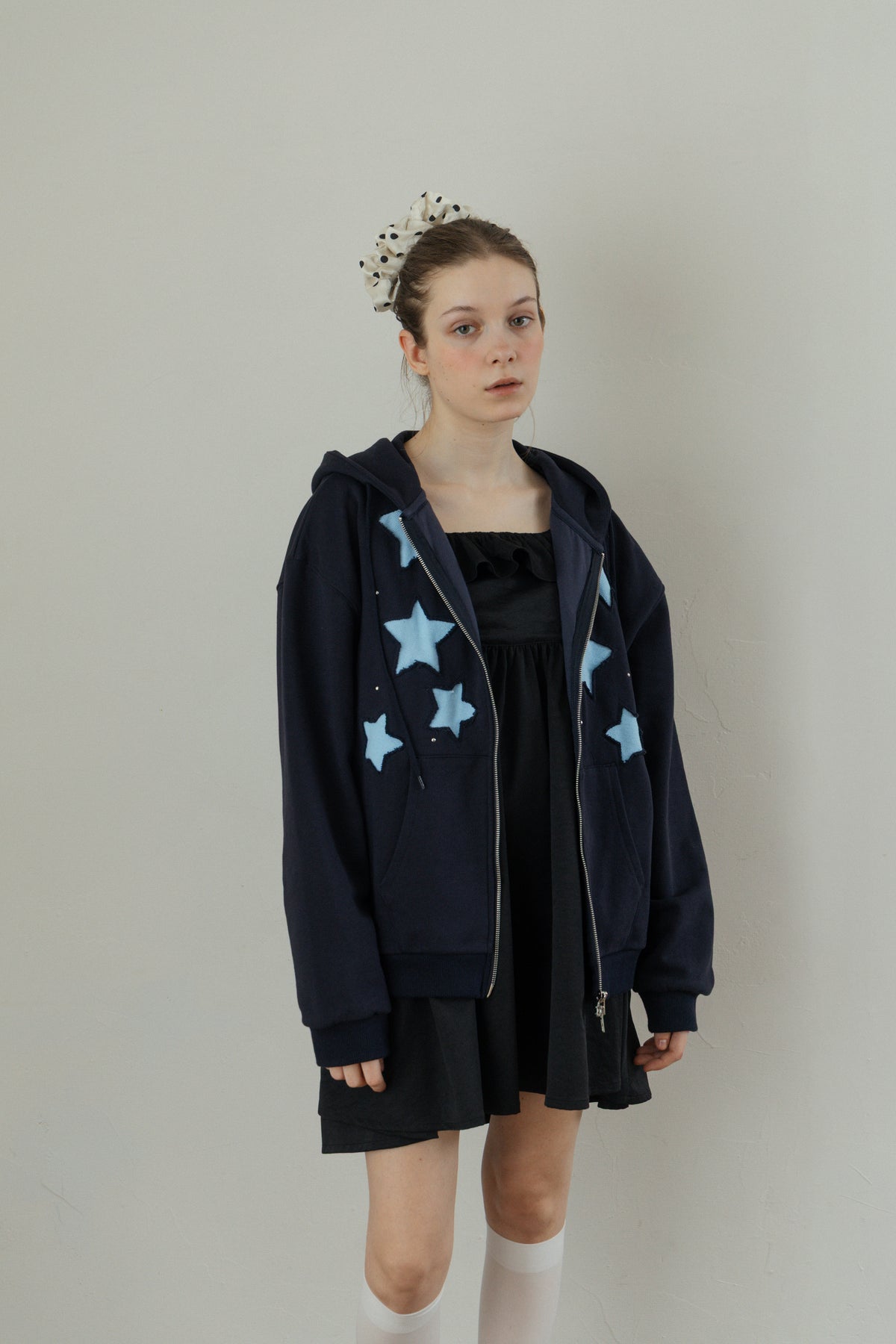 Star Patchwork Zip Hoodie