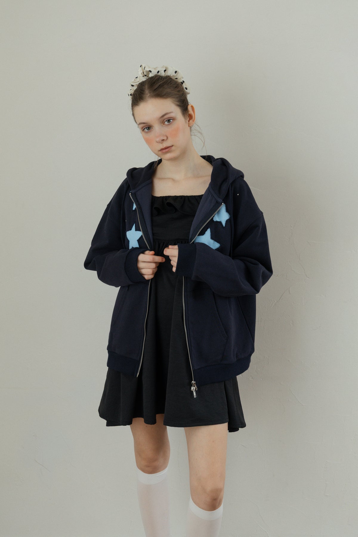 Star Patchwork Zip Hoodie