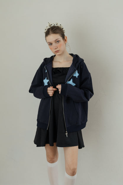 Star Patchwork Zip Hoodie