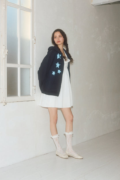 Star Patchwork Zip Hoodie