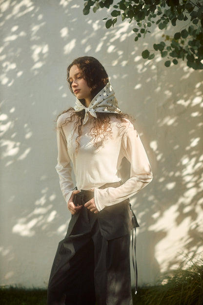 Basic Sheer Color Long-Sleeve T-Shirt