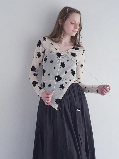 Printed Sheer Tops