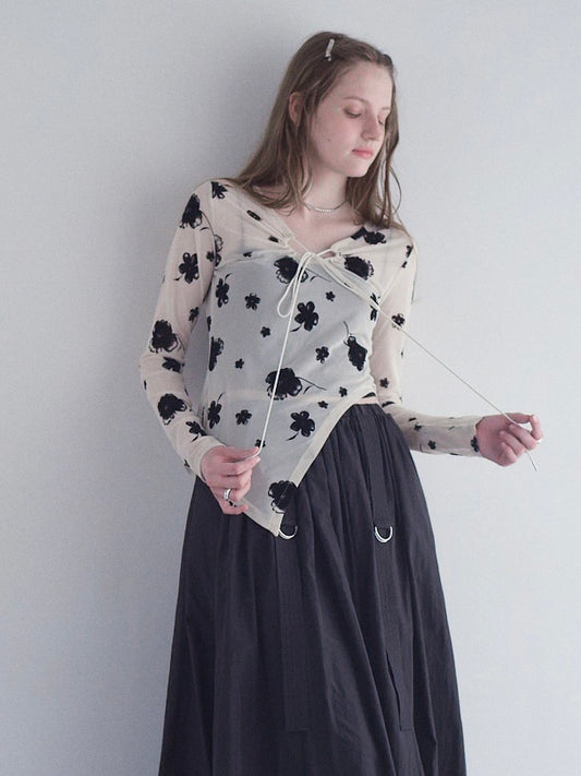 Printed Sheer Tops