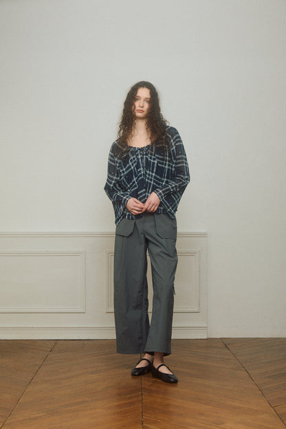 Skirt-Layered Nylon Pants