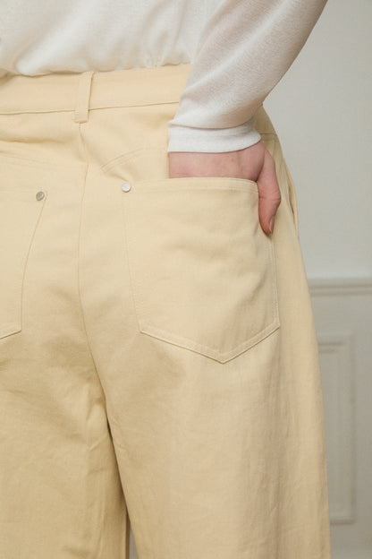 Two-Tuck Studded Twill Pants