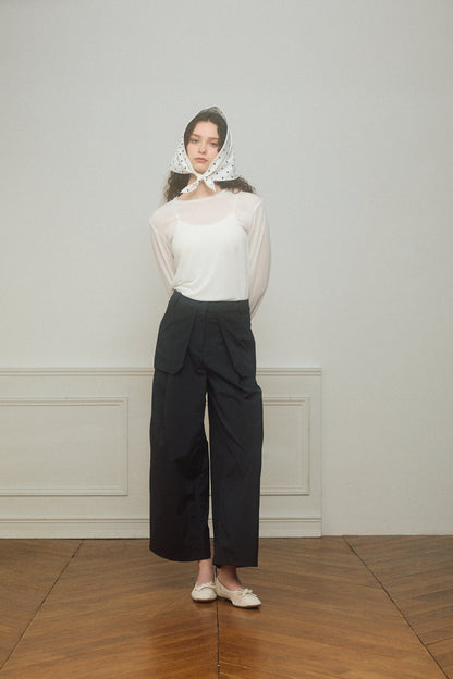 Basic Sheer Color Long-Sleeve T-Shirt