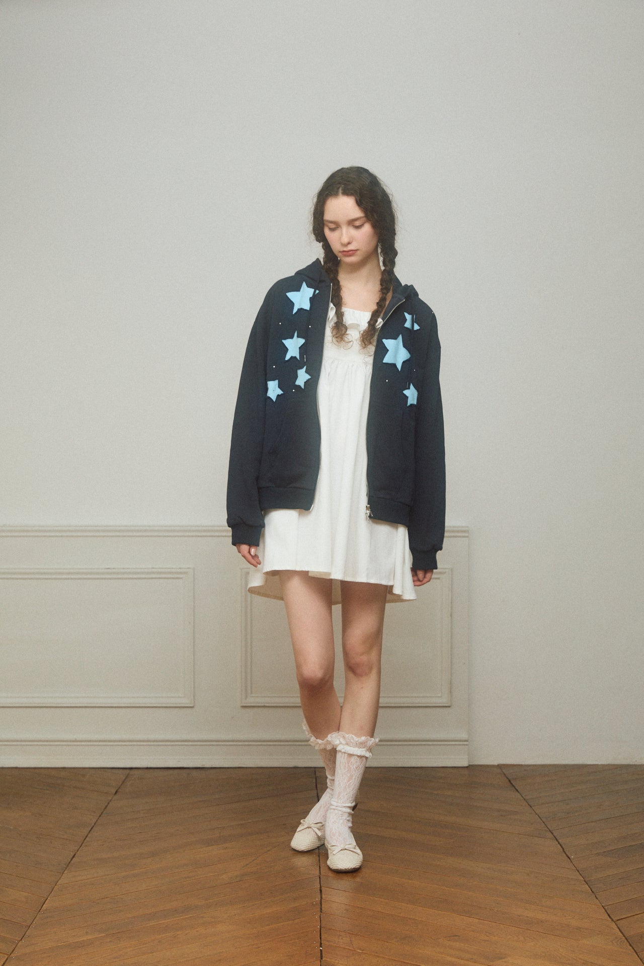 Star Patchwork Zip Hoodie
