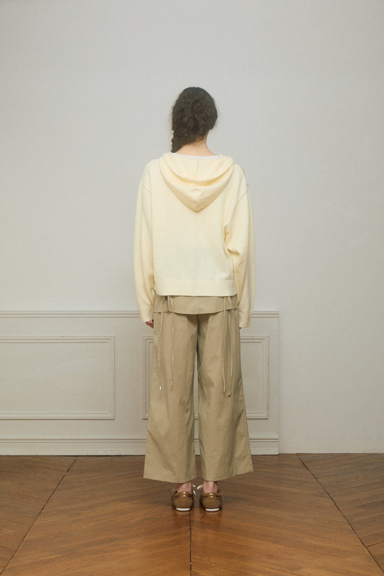 Letter Print Knit Zip Hoodie