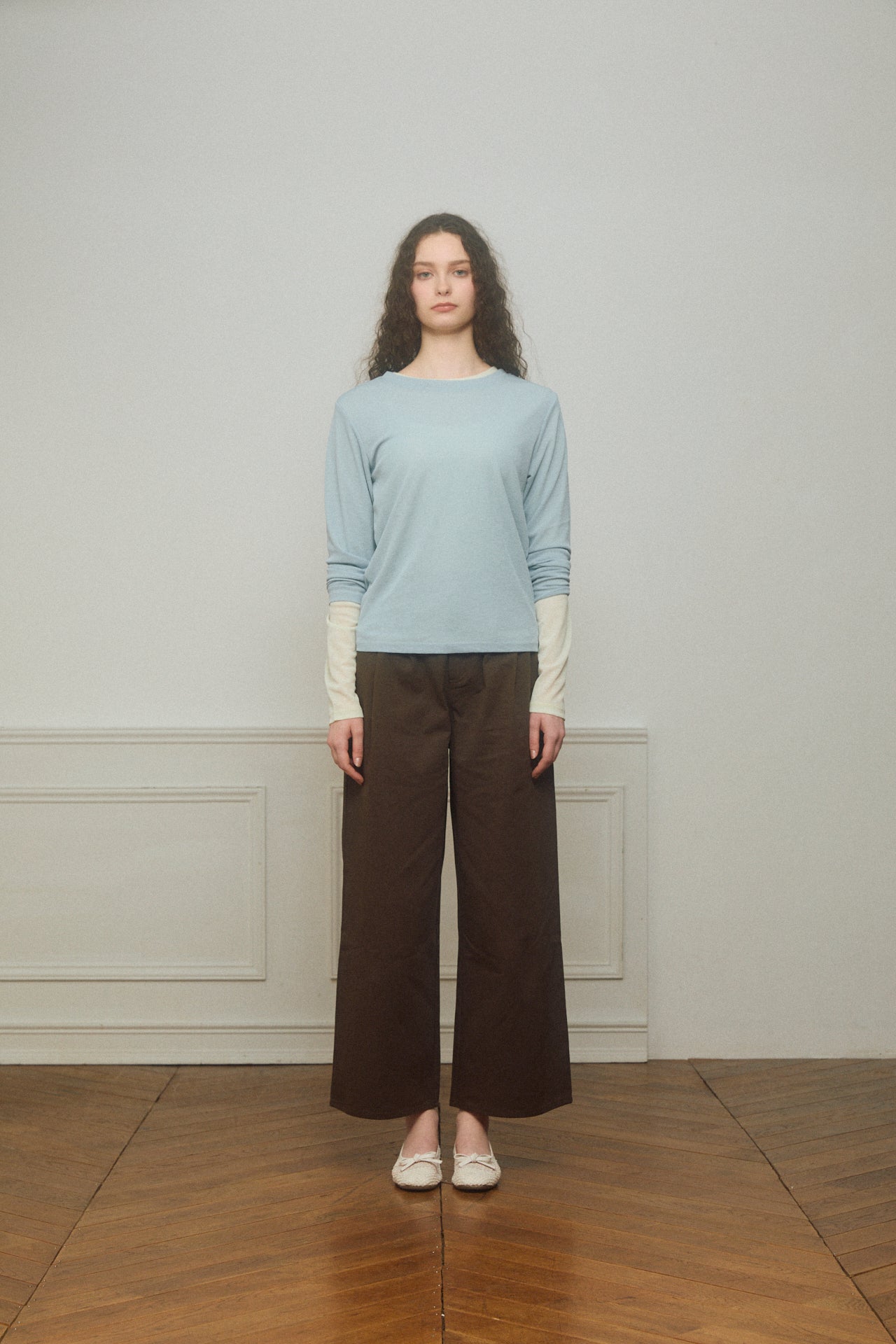 Two-Tuck Studded Twill Pants