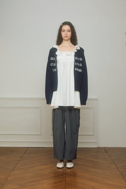 Skirt-Layered Nylon Pants