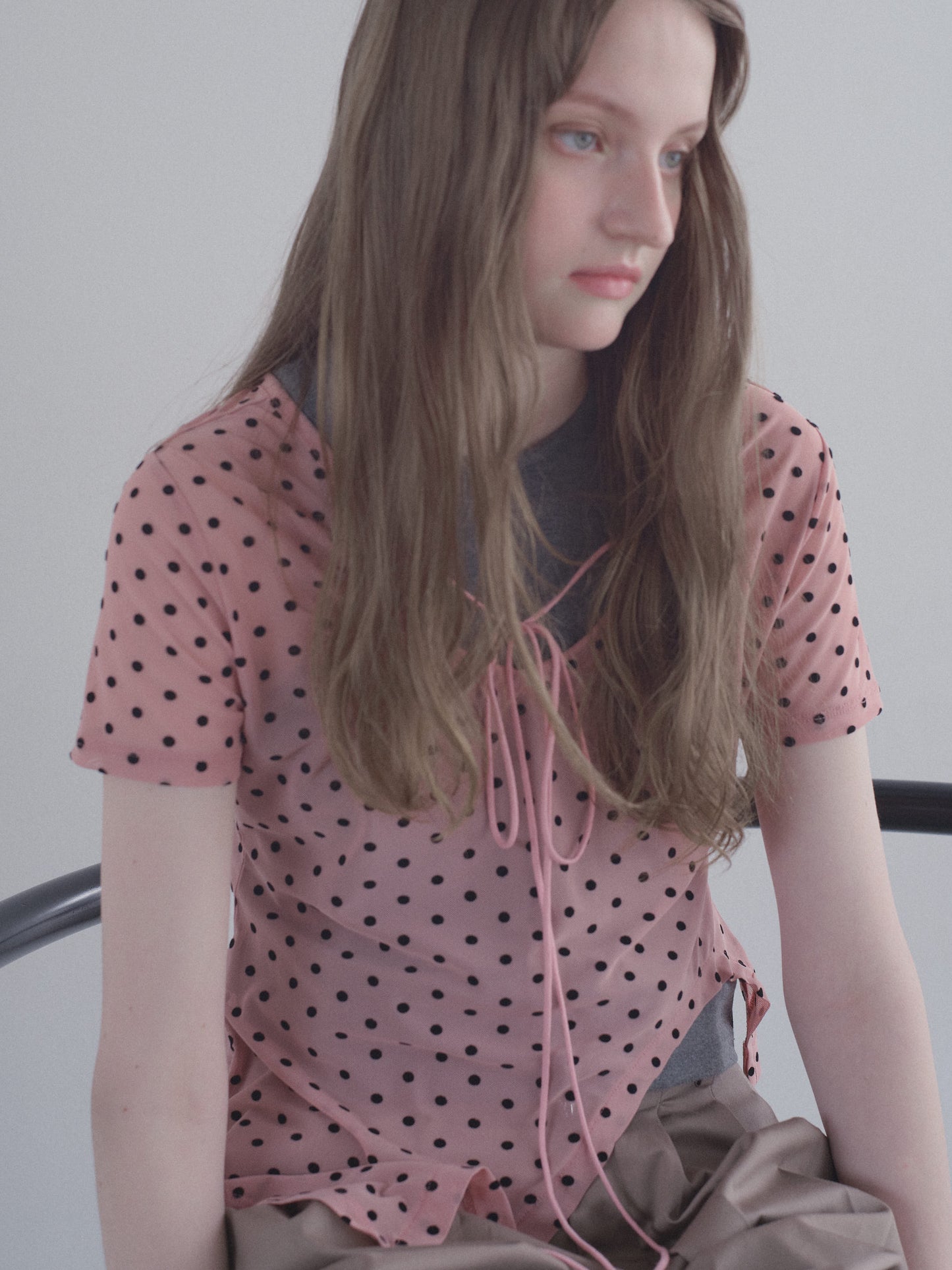 Printed Sheer Short Sleeve Tops