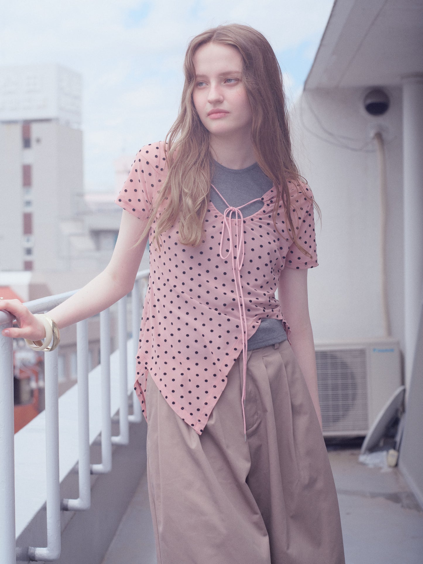 Printed Sheer Short Sleeve Tops