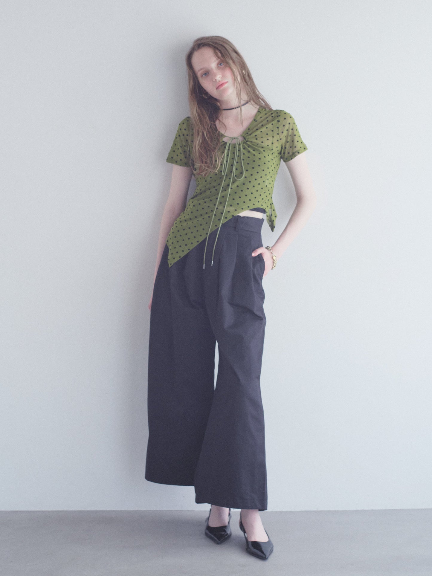 Printed Sheer Short Sleeve Tops