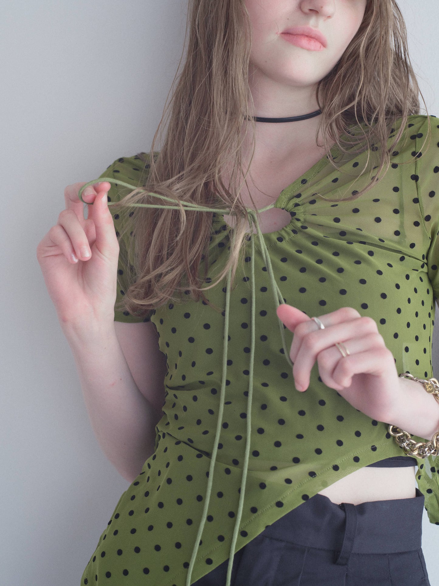 Printed Sheer Short Sleeve Tops