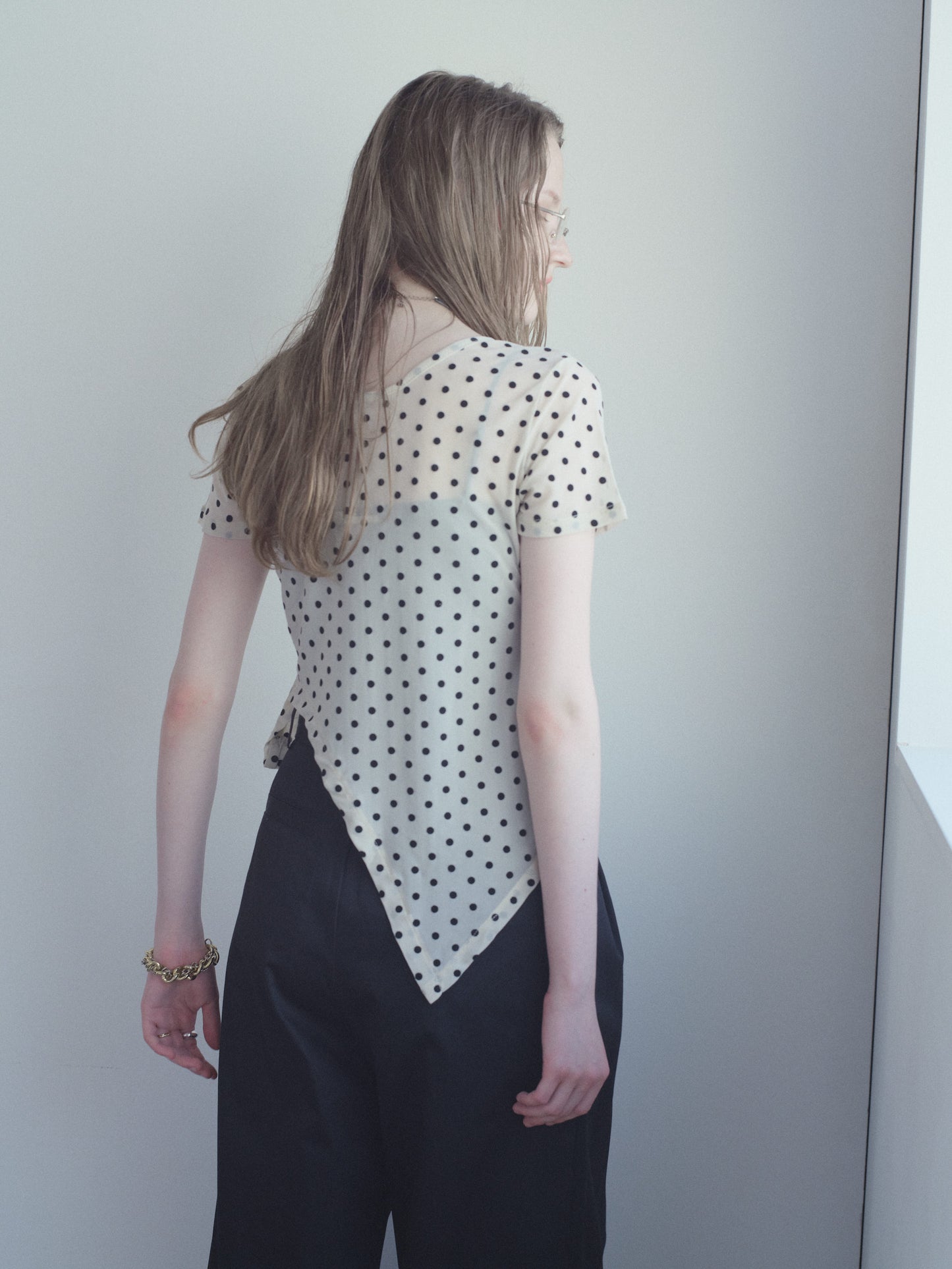 Printed Sheer Short Sleeve Tops